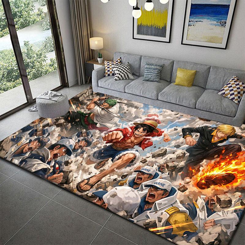 

One Piece Anime Poster Style Area Rug Soft Washable Mat for Bedroom Living Room Decor 60x90cm