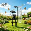 Accurate Rain Collector Garden Frog Gauge Metal Holding Umbrella Stake Weather Monitoring Gauge Decorative Measurement for Outdoor Yard Lawn