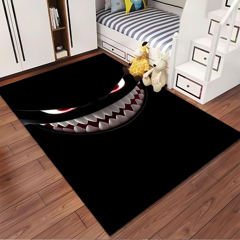 Dark Grinning Face Art Carpet suitable as a non-slip mat for the living room or bedroom sofa