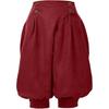 Women's Vintage Medieval Pants High-Waisted Double-Breasted Suede Velvet Stage Performance Design Bell-Bottom Trousers