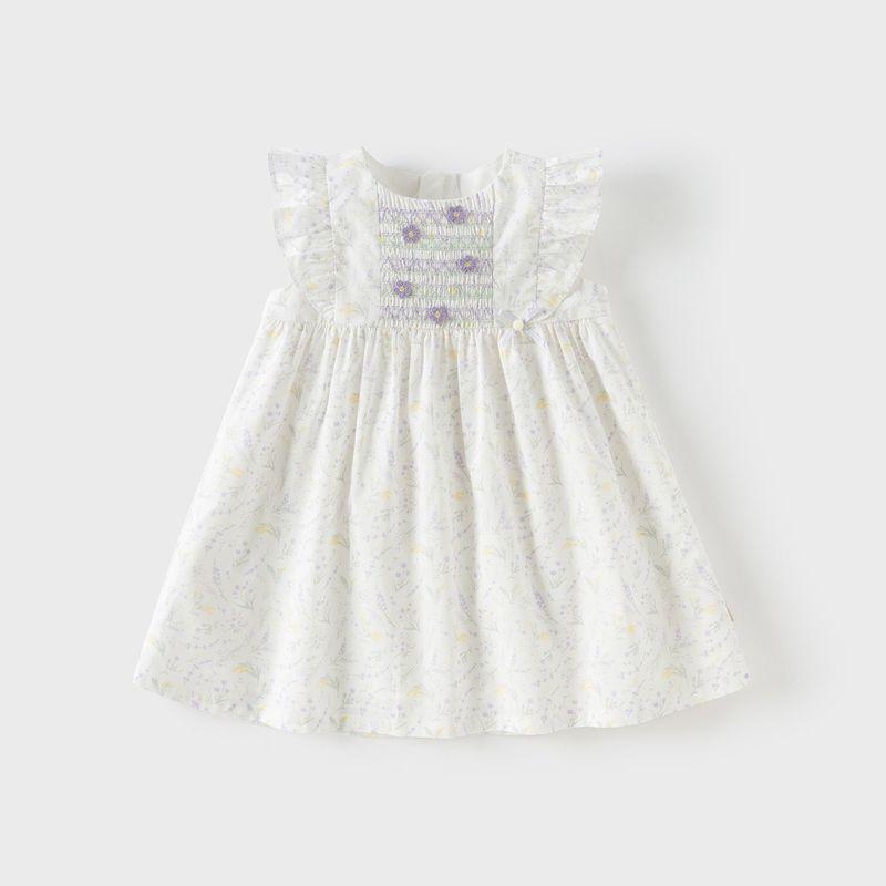 David Bella Girls  Stylish Dress 2026 Summer New Style Kidsren s Printed Skirt Baby Pure Cotton Princess Dress