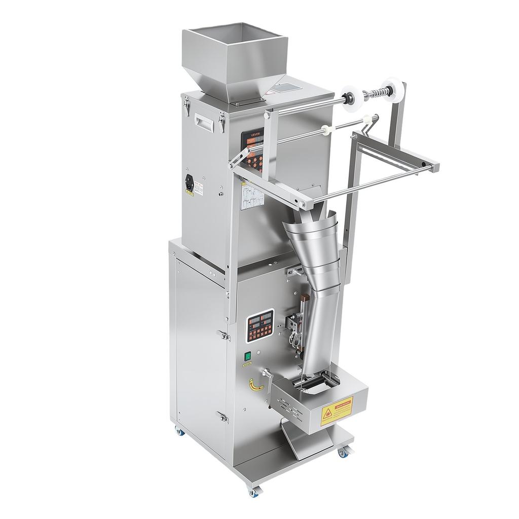 Powder Filling and Sealing Machine, 10-500g Automatic Particle Granule Packaging Machine, Stainless Steel, Intelligent Weighing Filling Sealing, for