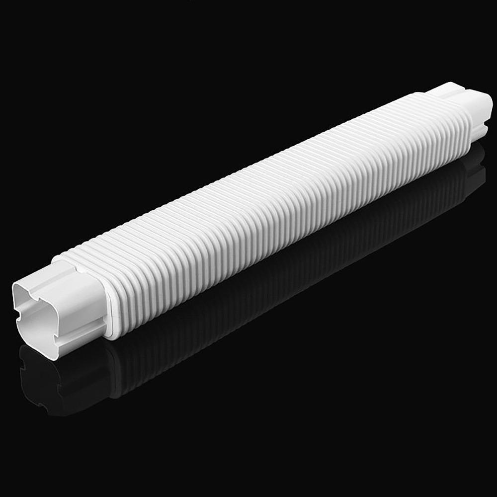 75*65mm Air Cond Lineset Cover System PVC Easy To Install Coupling End Cap Cover White Weather Resistance Wall Cap