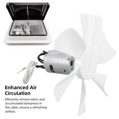 6in RV Vent Fan Blade with DC12V Motor Enhanced Air Circulating RV Ventilation Fan Blade for Trailer Campervan