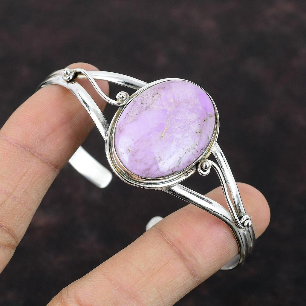 Phosphosiderite Bangle 925 Sterling Silver Cuff Bracelet Natural Gemstone Jewelry Adjustable Bangle Handmade Designer Jewelry Gift For Women