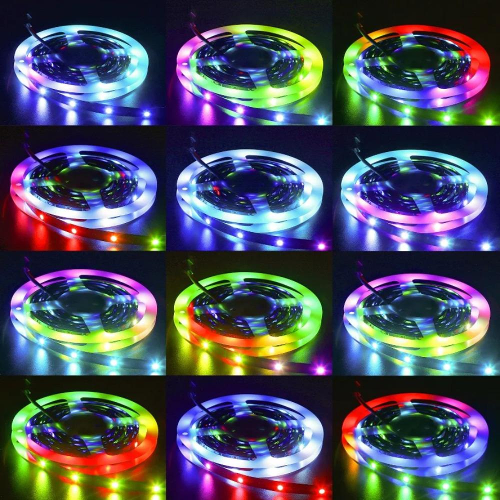 5V WS2812B RGB Colored Light 5050 RGBIC 5V Smart Waterproof LED Strip Individually Addressable IC 30/60/144Pixels/Leds/m Light