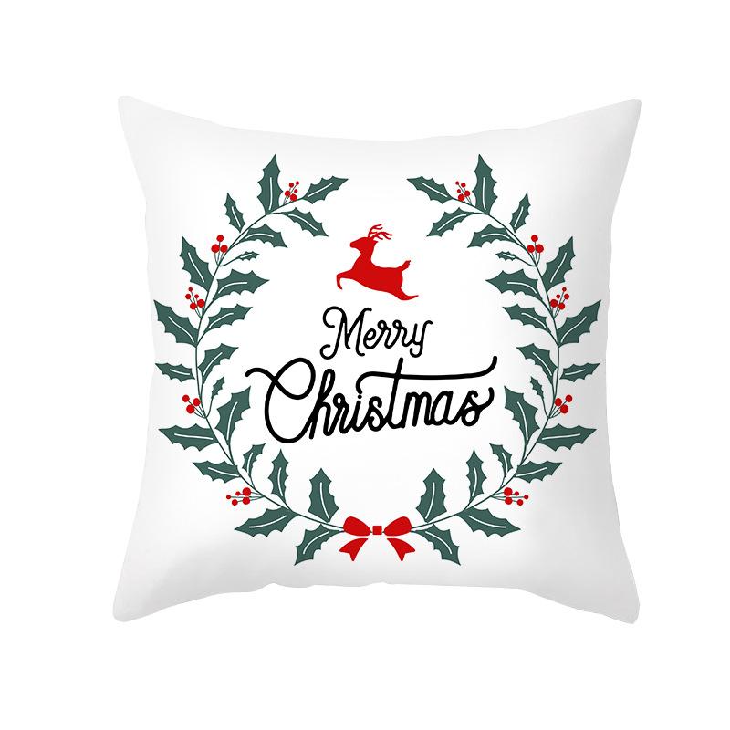 New Christmas Pillow Case Printed Peach Skin Living Room Bedroom Sofa Cushion Home Pillow Case