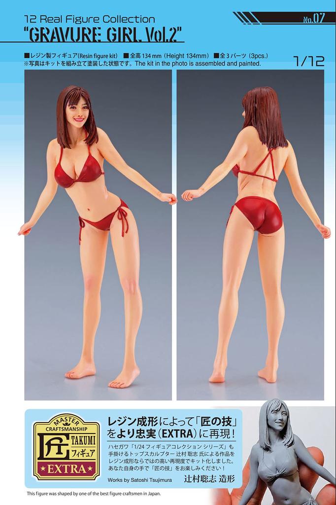 Hasegawa Real Figure Collection Gravure Girl Unpainted Resin Kit SP487 1/12 No.07 Vol.2