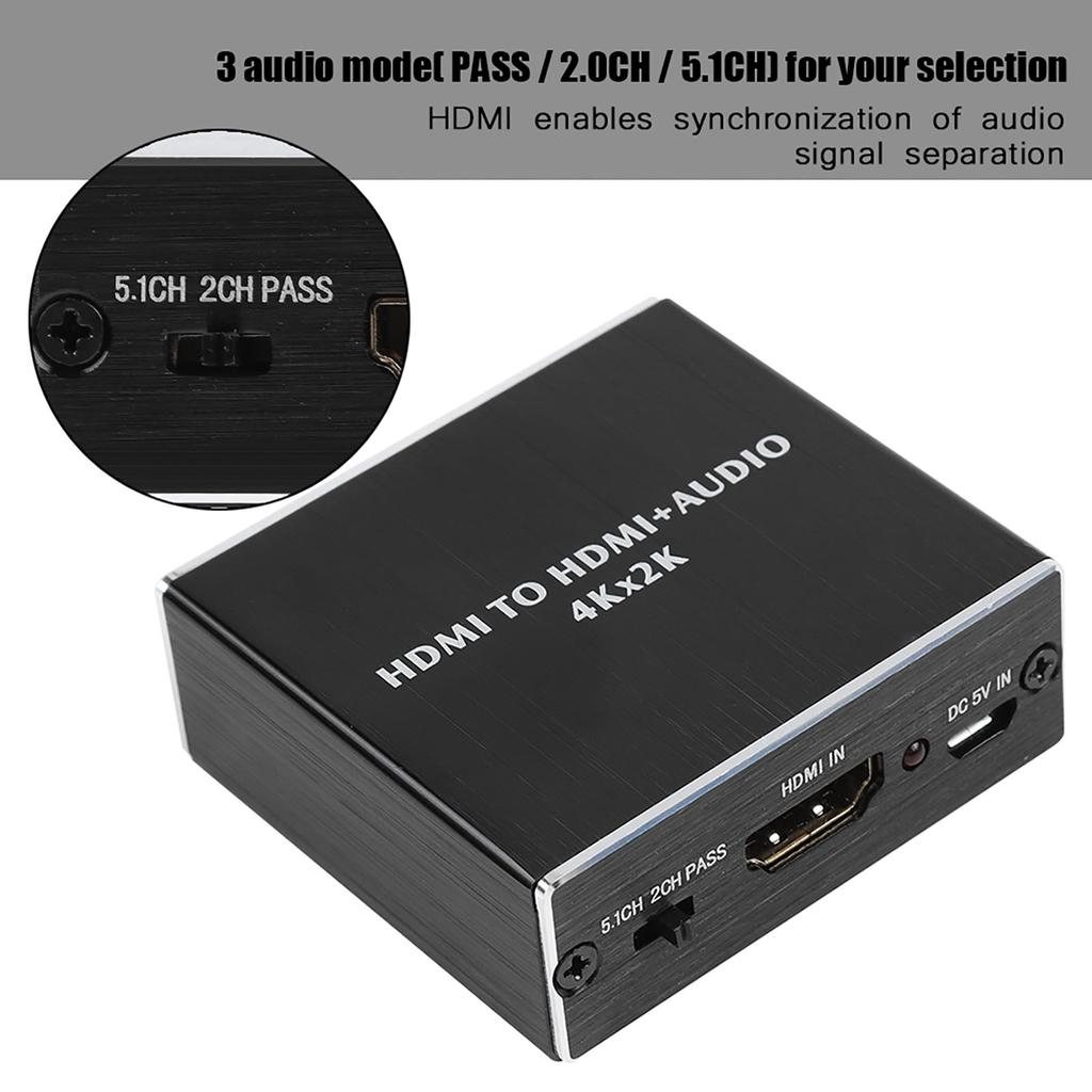4K*2K HDMI Audio Splitter Extractor Converter HDMI to HDMI+SPDIF+3.5mm Audio Output