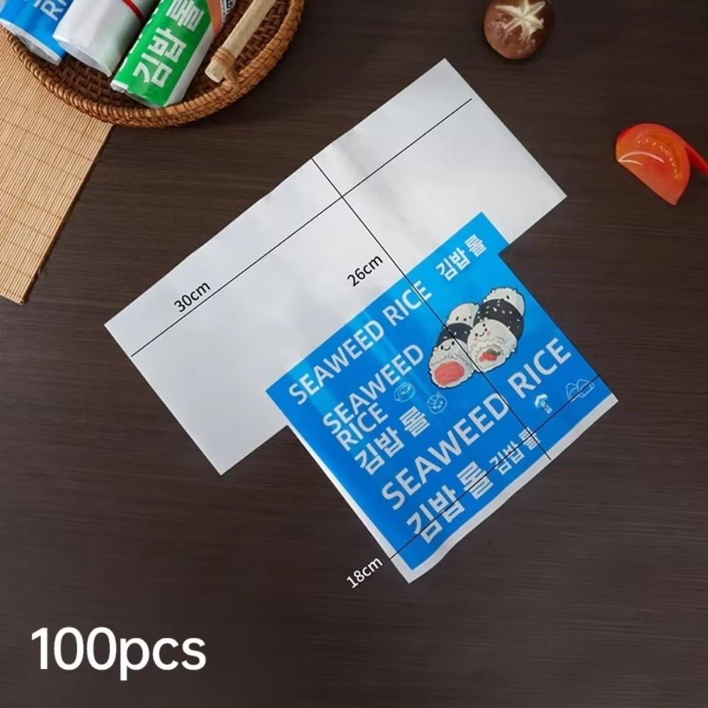 100 Piezas Bolsas Desechables de PP para Envasar Rollos de Sushi Estampado de Dibujos Animados Envoltura Bolsas de Plástico Bolsa para Envasar Bolas de Arroz Japonés