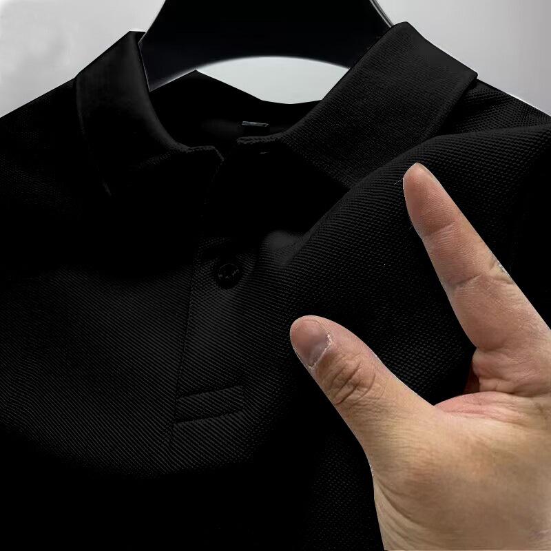 Men's 2024 Lapel Half-Sleeve Polo: Fashionable, Casual, Business-Ready T-Shirt