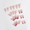 Hand-Set Rhinestone Press-On Nails: Medium Square Tips with 3D Pink Flowers & Gold Accents, 24 Pieces