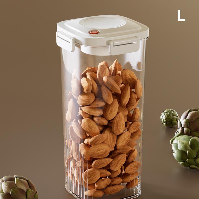 Vacuum Sealed Tank Plastic Vacuum Coffee Beans Jar Kitchen Cereals Storage Box Moisture-proof Fresh-keeping Tea Canister+