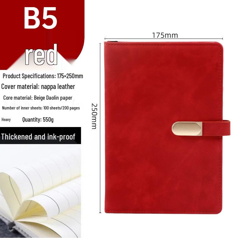 Business Notebook with Metal Buckle - Customizable Logo, Premium Conference Notepad Set