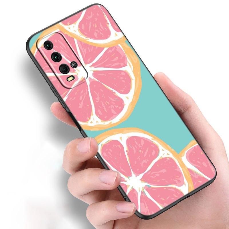 Letni Owoc Wiśnia Etui na Telefon Dla Xiaomi Redmi Note 10 9 Pro Max 10S 10T 9A 9C 9S 9T 8A 8T 8 7 Pro Miękkie TPU Czarne Etui