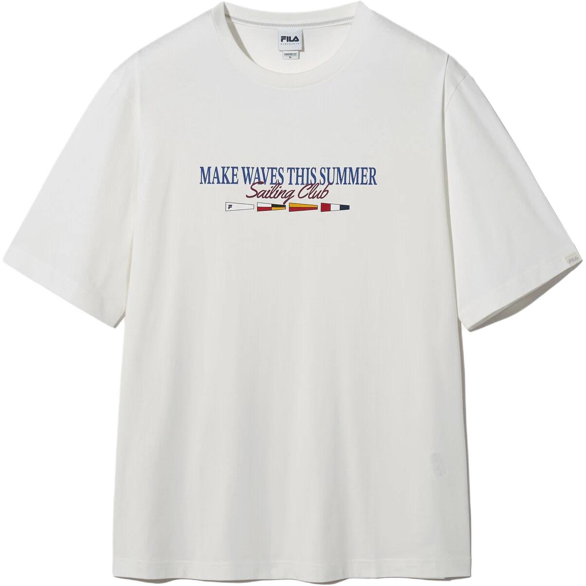 FILA T Shirts Unisex White Crew Neck FS2RSH2118X-OWH 100