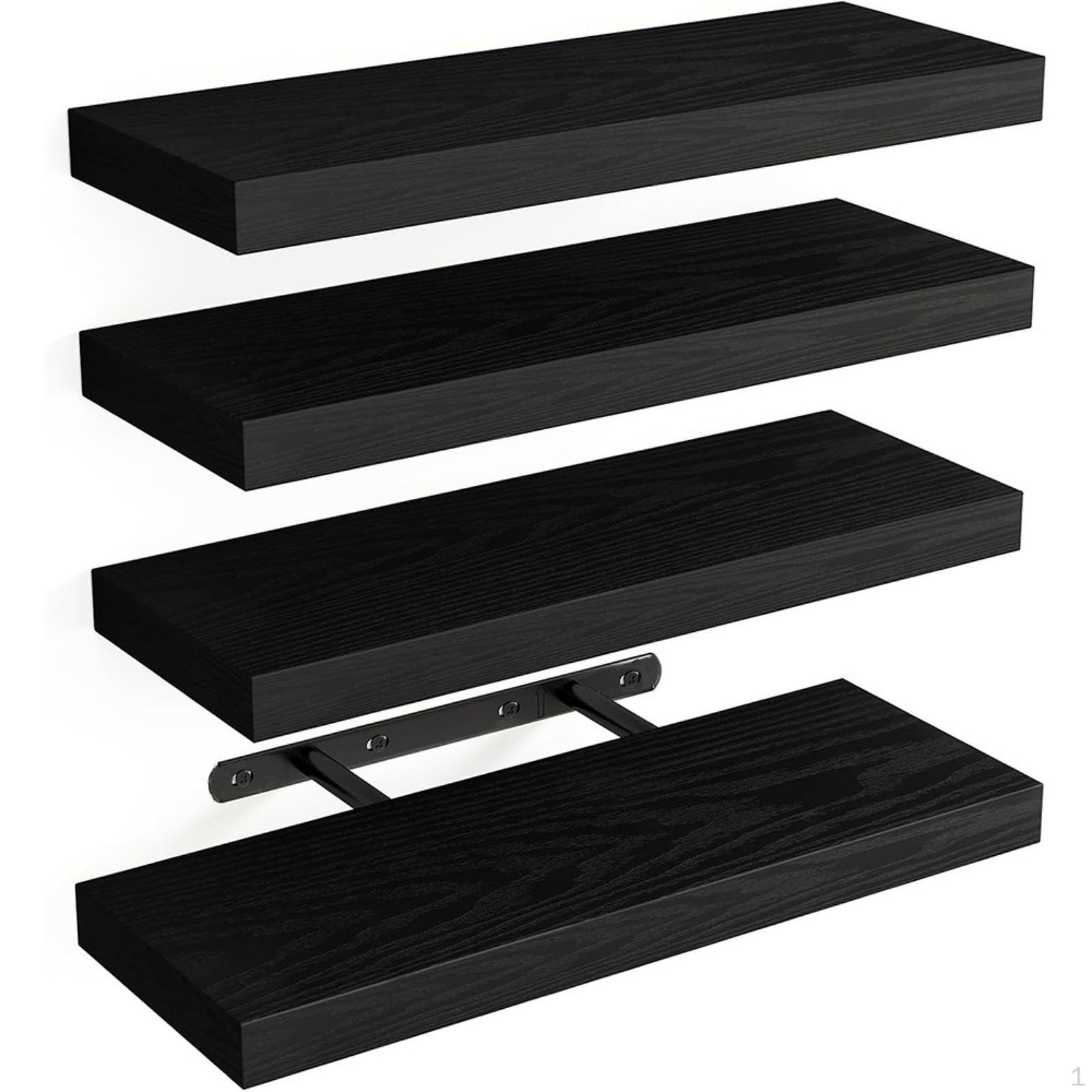 4 Pieces Wooden Floating Wall Shelf