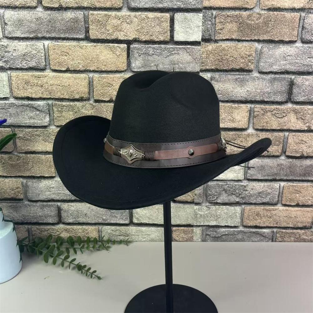 European and American Men's and Women's Autumn and Winter Jazz Cowboy Hats, Ethnic Style, Outdoor Temperament, Gentleman's Word Top Retro Top Hat Tide