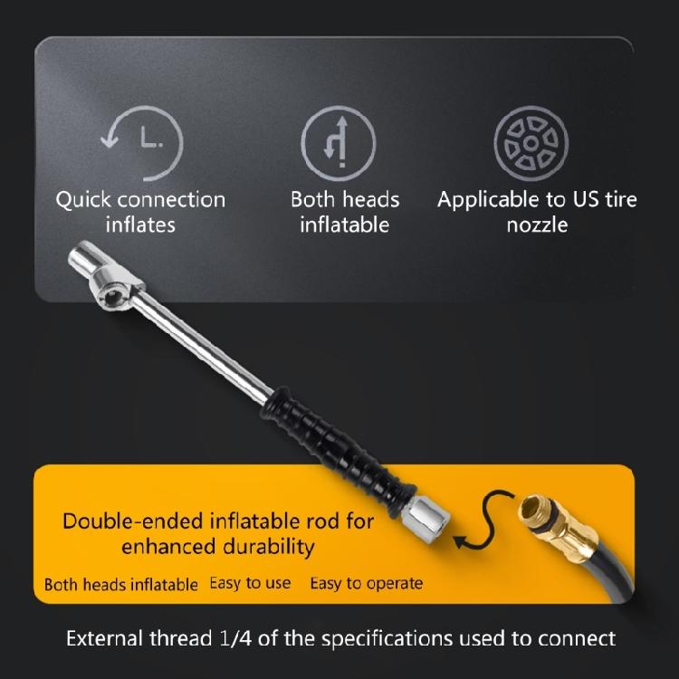 Car Truck Bus Tractors Deflator Valve Dual-Air Tire Chuck Head Tire Inflator Rod