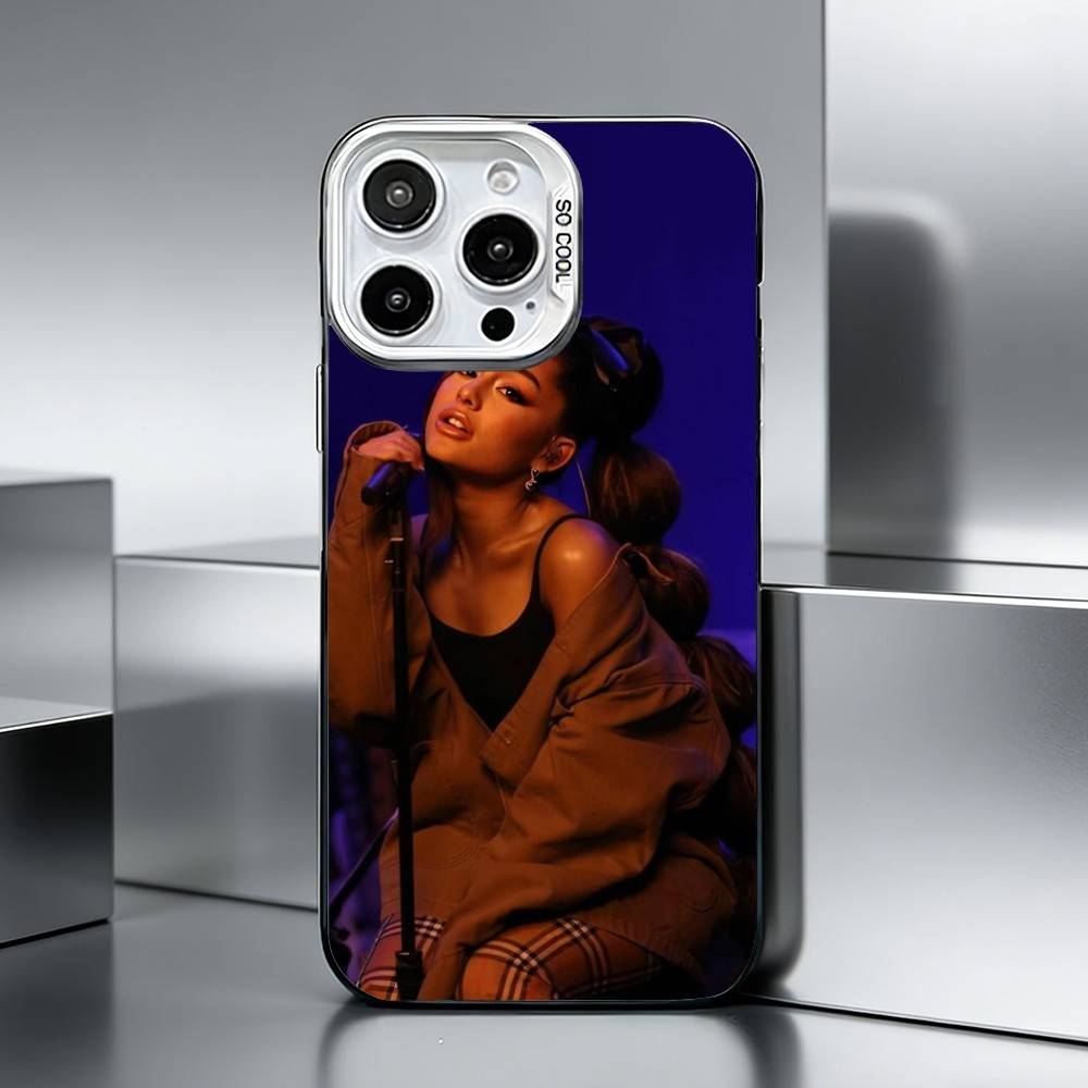 S-Singer A-Ariana Grande Phone Case For iPhone 17,16,15,14,13,12,11 Plus,Pro Max,XS,Colored silver phone case