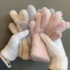 2025 Korean Style Cute Plush Women's Winter Gloves - Thickened, Cold-Proof Mink Velvet