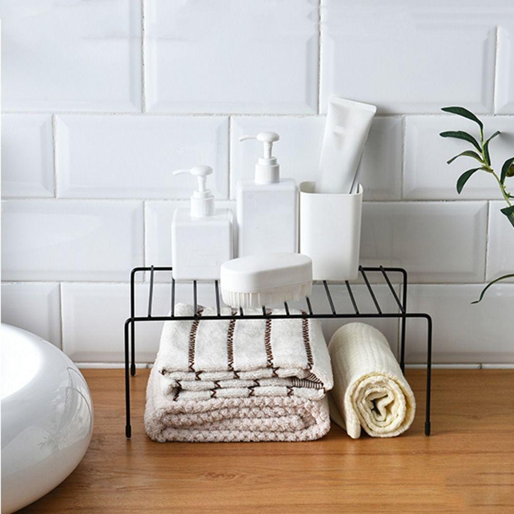 Prateleiras para Frascos de Tempero de Camada Única Ferro Vazado Rack de Armazenamento de Cozinha Acessórios para Casa Armário