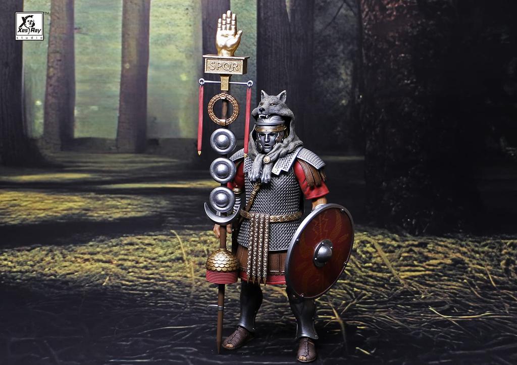 XESRAY STUDIO for 017 Roman Legion Standard Bearer Scale PVC ABS Painted Movable Figure "Fight Glory" 1/12 &