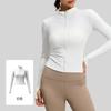 Womens Slim Fit Stand Collar Zip-Up Yoga Top Long Sleeve Quick Dry Athletic Workout Shirt