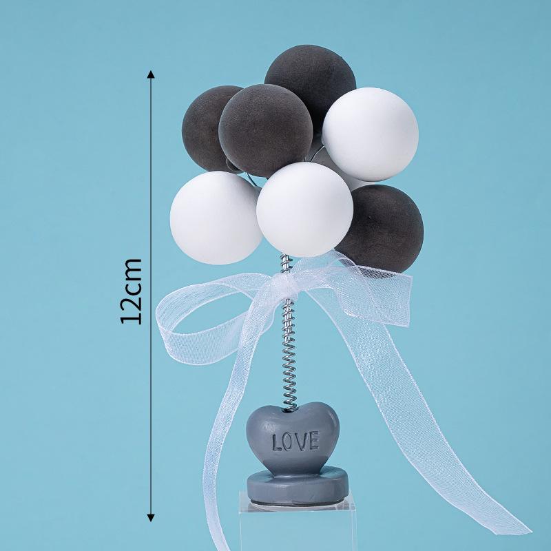 Colorful Retro Balloon Cake Toppers – Round Ball Dessert Decorations
