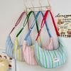 Casual Student Large-capacity Messenger Bag Women's New Striped Contrasting Color Versatile Shoulder Bag Personalized Commuter Dumpling Bag