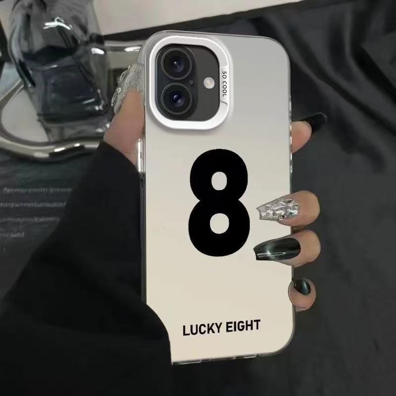 The new lucky number is suitable for iphone16 mobile phone case Apple 15promax/14 anti-drop 13pro12 Europe and America
