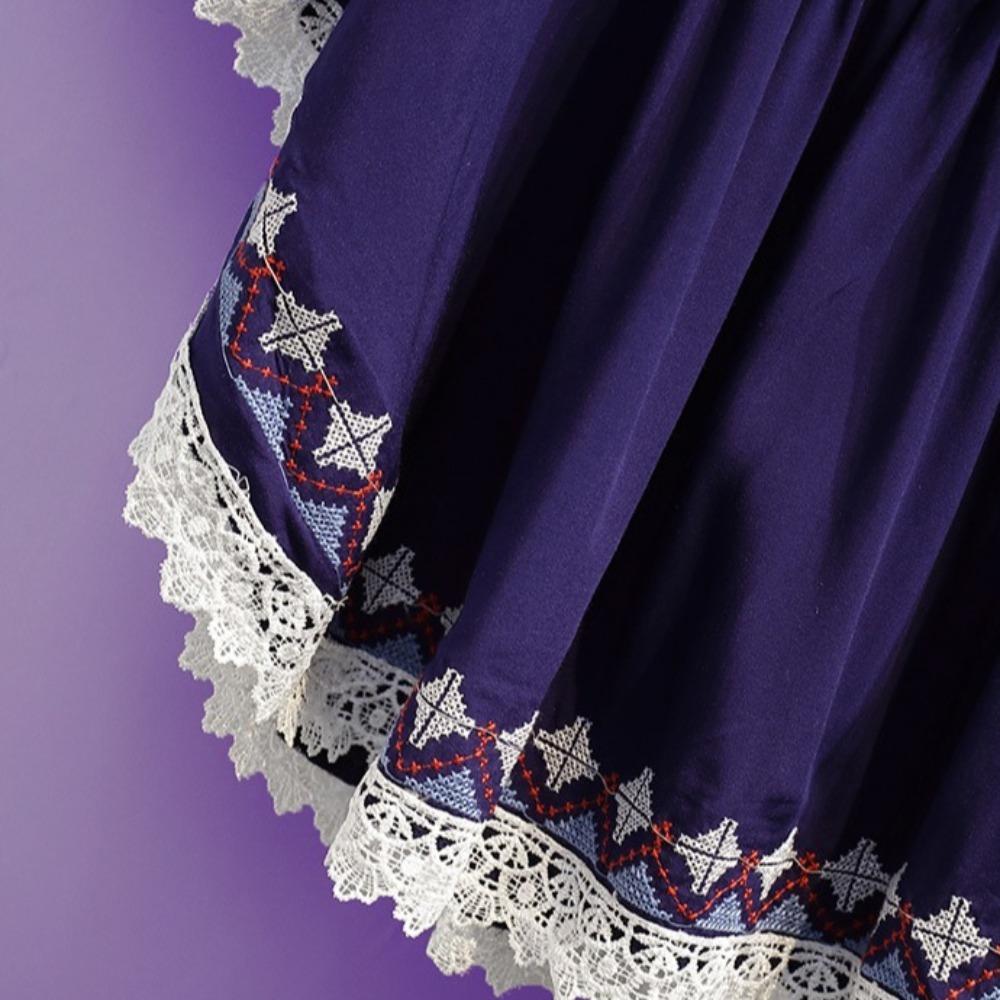 Embroidery Short Sleeve T Shirt Lace-up Tassel Ethnic Style Tops Bohemian Style T-shirt  Women