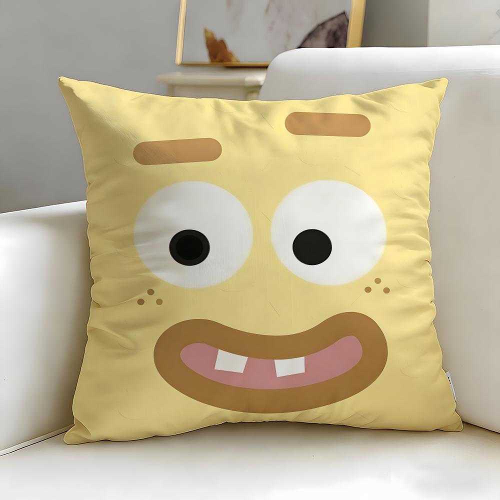 Style Cute Expression Cushion Cover Soft & Easy-Wash Pillow Case – Versatile For Couch, Bed, Travel And Office