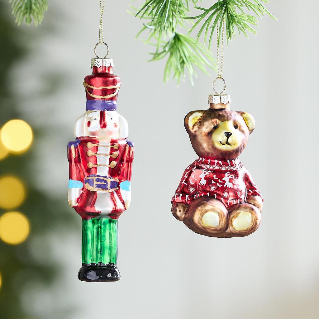 Creative Christmas Tree Decorations: Glass Painted Hedgehog & Bear Charms