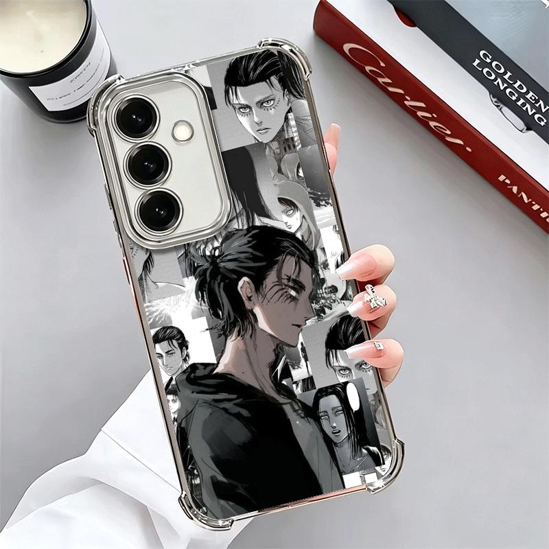 A-Attack On T-Titan Anime Plating Phone Case For Samsung A17 A07 A37 A57 A16 A56 A15 A55 A14 A54 A13 A53 A26 A36 A25 A35 A24 A34
