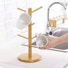 Soarun Bamboo Mug Tree, Cup Stand, Cup Rack, Drainer, Dryer, Coffee Cup Holder, Kitchen Storage