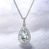 Dainty Water Drop Shape Teardrop Pendant Necklace for Women 925 Sterling Silver for Wedding or Anniversary