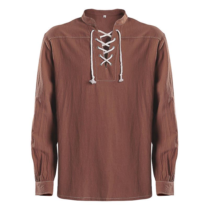 Herren Gotisches Krieger Langarm Mittelalter Renaissance Hemd
