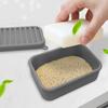 New Portable Soap Box with Lid Silicone Leakproof Soap Container Square Soap Storage Box
