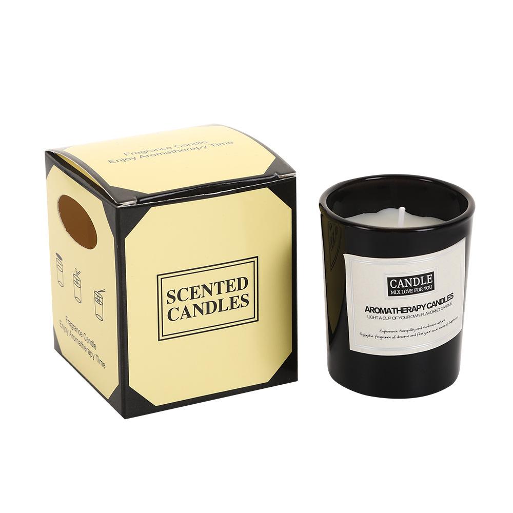 5*6 Bright Black Glass Aromatherapy Candle Home Creative Fragrance Gift Without Candle Decoration