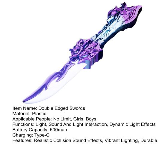 Folding Double Edged Swords Rechargeable LED Light Swords Toy Interactive Multiplayer Battle Toy
