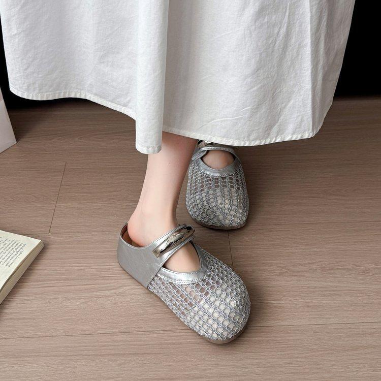 

[youshilai] Сетчатый мешок для увеличения роста, тапочки-половинки, новая летняя модель 2025 года, дышащие прохладные тапочки для увеличения роста 35