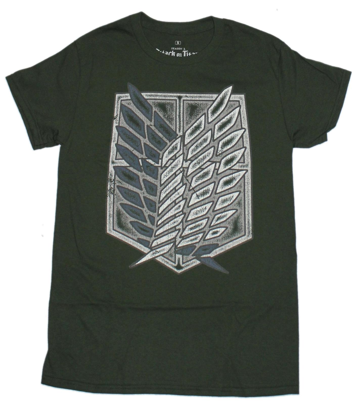 Attack on Titans New Adult T-Shirt - Scout Regiment Winged Logo M