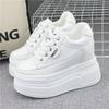 Fashion 13CM Microfiber Leather Spring Autumn Platform Wedge Women Chunky Sneaker Loafer Vulcanize Summer High Brand Comfy Shoes