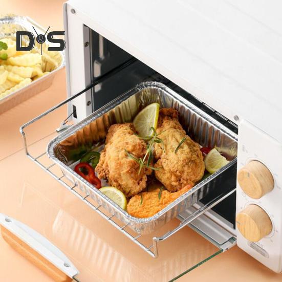10/30Pcs Disposable Aluminum Foil Pans Waterproof & Oil-Proof Square Baking Foil Box High-Temperature Resistance Baking Pan Liner Kitchen Drip
