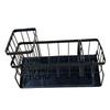Layered Kitchen Storage Rack Carbon Steel Countertop Organizer Sturdy Sponge Holder  Bathroom