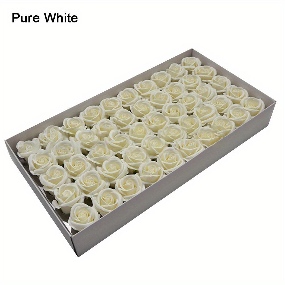 50pcs Handmade Soap Roses, 4 Layer Roses, DIY Flower Head, Wedding Rose Flowers Decor, Valentine's Day Romantic Bouquet