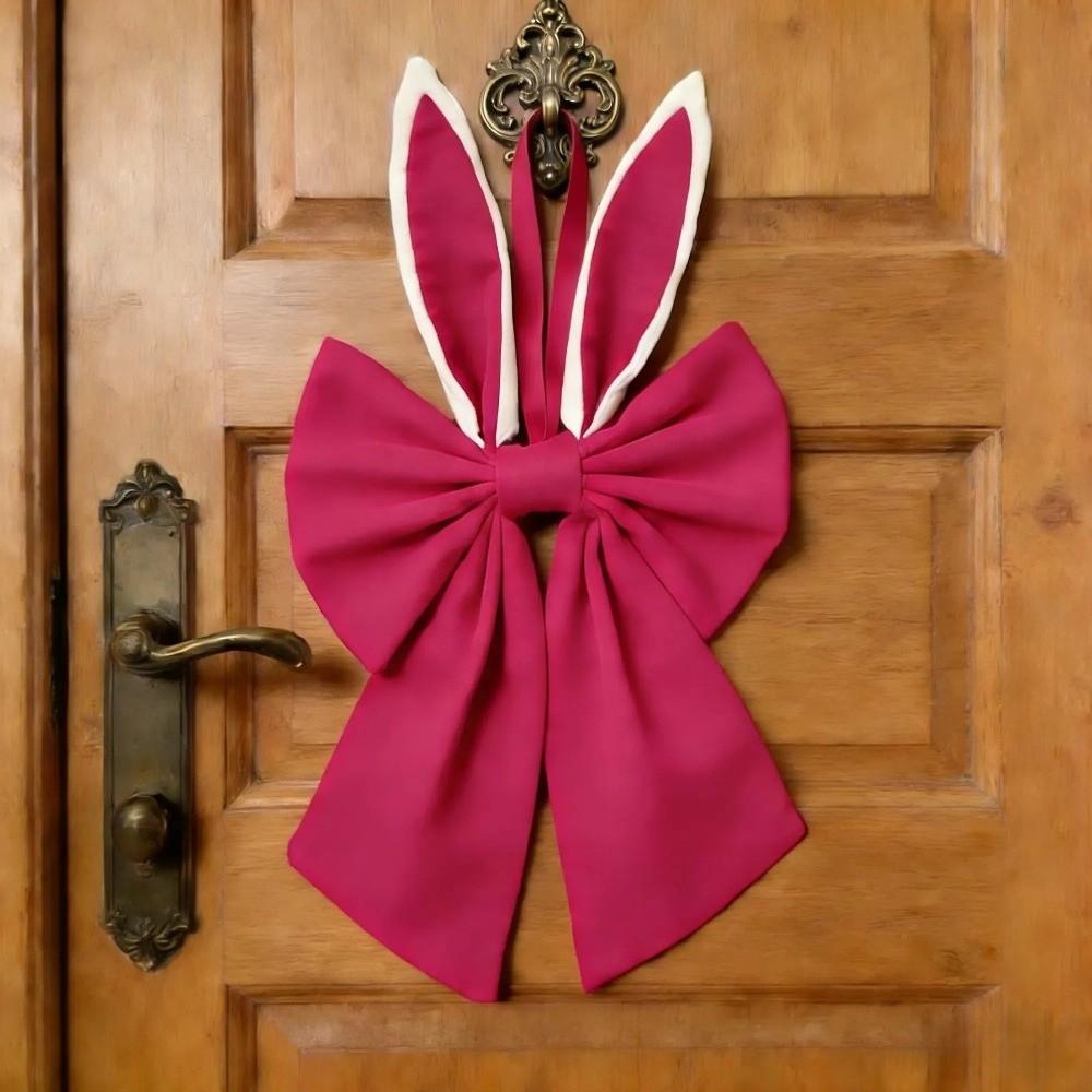 Creative Multi-colored Bunny Ear Bow Soft Multi-purpose Wreath Bow Cute Polyester Easter Hanging Item Holiday Celebration