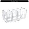 Acrylic Book End for Shelves 4 Compartments Book End Desk Book Stopper Magazine Stand Space Saving Book Organiser