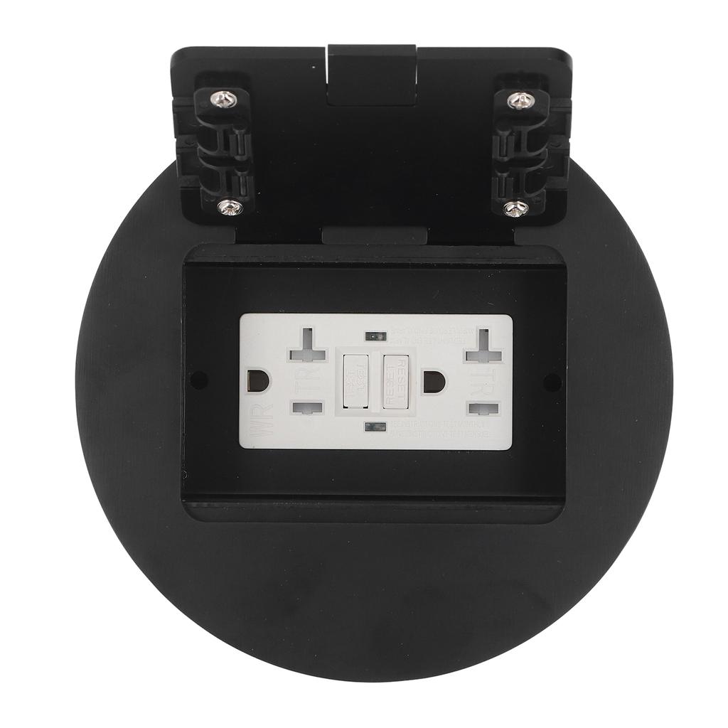 Sada krabice elektrické zásuvky Nerezová ocel Kulatá Zapuštěná podlahová zásuvka Dvojitá 3kolíková Standardní